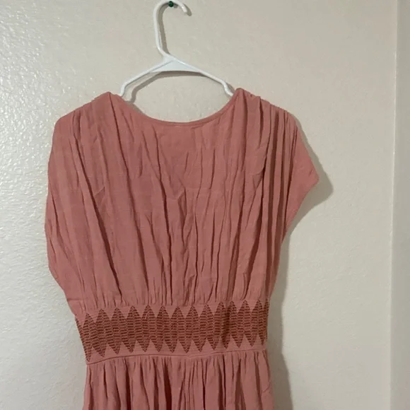 Free people Devon gauzy casual Pink Maxi Dress Sz large L - Picture 8 of 13